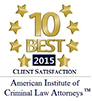 10 Best 2015 Client Satisfaction | American Institute of Criminal Law Attorneys